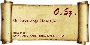Orlovszky Szonja névjegykártya